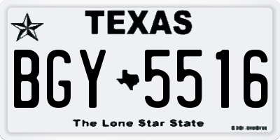 TX license plate BGY5516