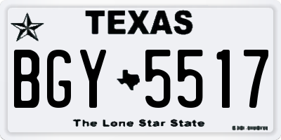 TX license plate BGY5517