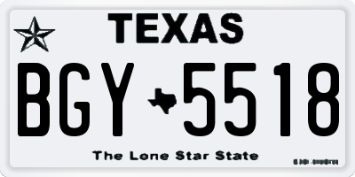 TX license plate BGY5518
