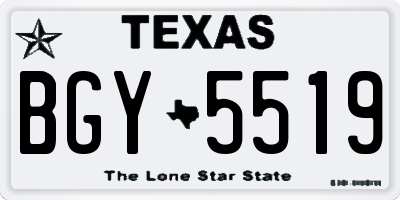 TX license plate BGY5519