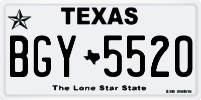 TX license plate BGY5520