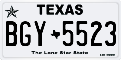 TX license plate BGY5523