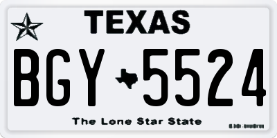 TX license plate BGY5524