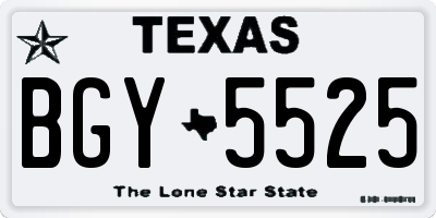 TX license plate BGY5525