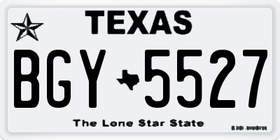 TX license plate BGY5527