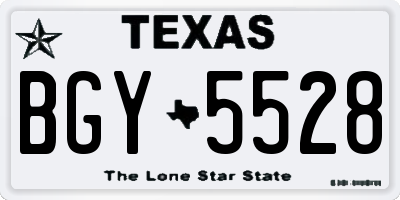 TX license plate BGY5528