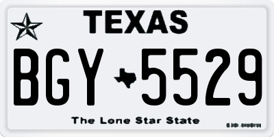 TX license plate BGY5529