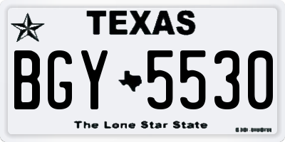 TX license plate BGY5530