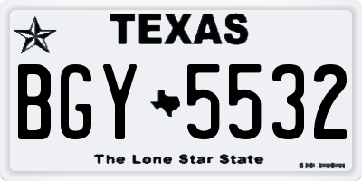 TX license plate BGY5532