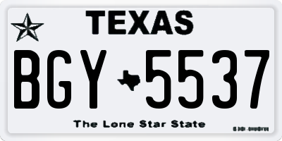 TX license plate BGY5537