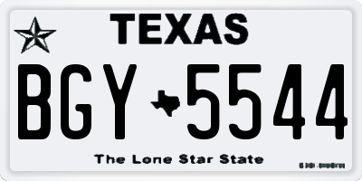 TX license plate BGY5544