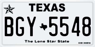 TX license plate BGY5548