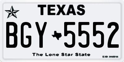 TX license plate BGY5552