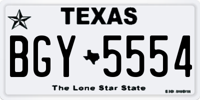 TX license plate BGY5554