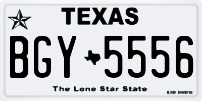 TX license plate BGY5556