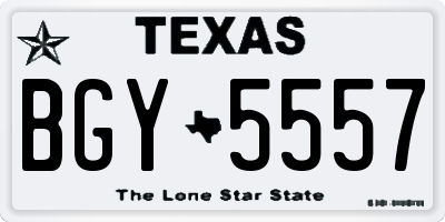 TX license plate BGY5557