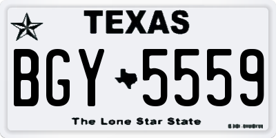 TX license plate BGY5559