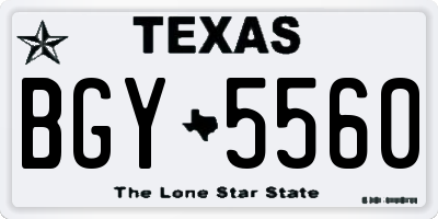 TX license plate BGY5560