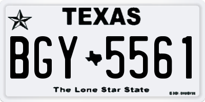 TX license plate BGY5561
