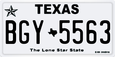 TX license plate BGY5563
