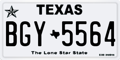 TX license plate BGY5564