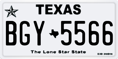 TX license plate BGY5566