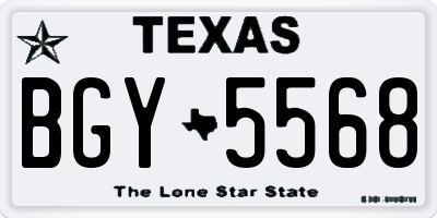 TX license plate BGY5568