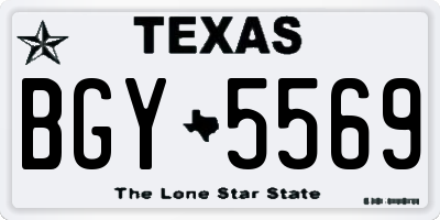 TX license plate BGY5569