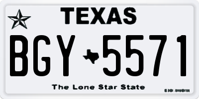 TX license plate BGY5571