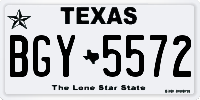 TX license plate BGY5572