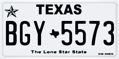 TX license plate BGY5573