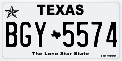TX license plate BGY5574