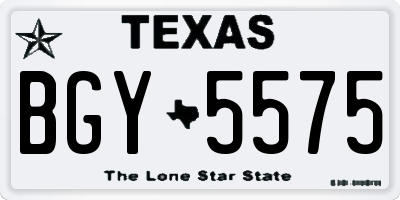 TX license plate BGY5575