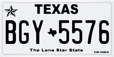 TX license plate BGY5576