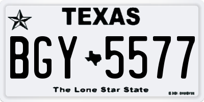 TX license plate BGY5577