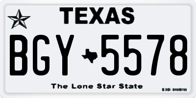 TX license plate BGY5578