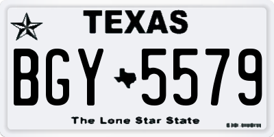 TX license plate BGY5579