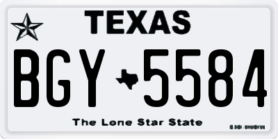 TX license plate BGY5584