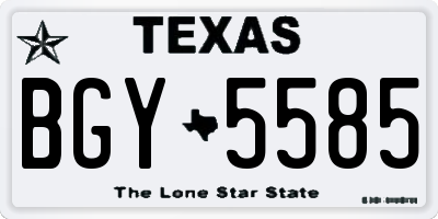 TX license plate BGY5585