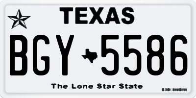 TX license plate BGY5586