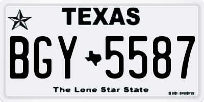 TX license plate BGY5587