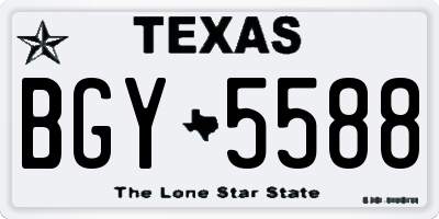 TX license plate BGY5588