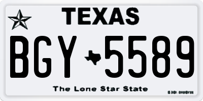 TX license plate BGY5589