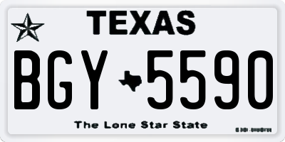 TX license plate BGY5590