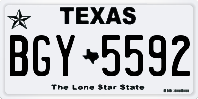 TX license plate BGY5592