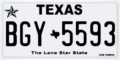 TX license plate BGY5593