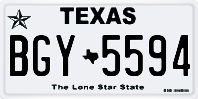 TX license plate BGY5594