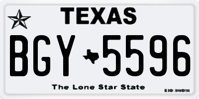 TX license plate BGY5596