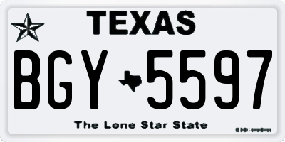 TX license plate BGY5597