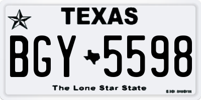 TX license plate BGY5598